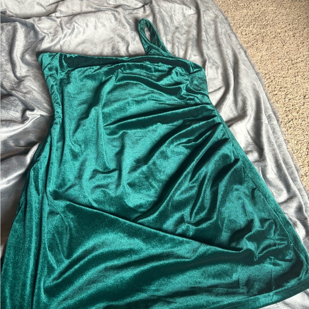 Emerald Green Velvet Dress